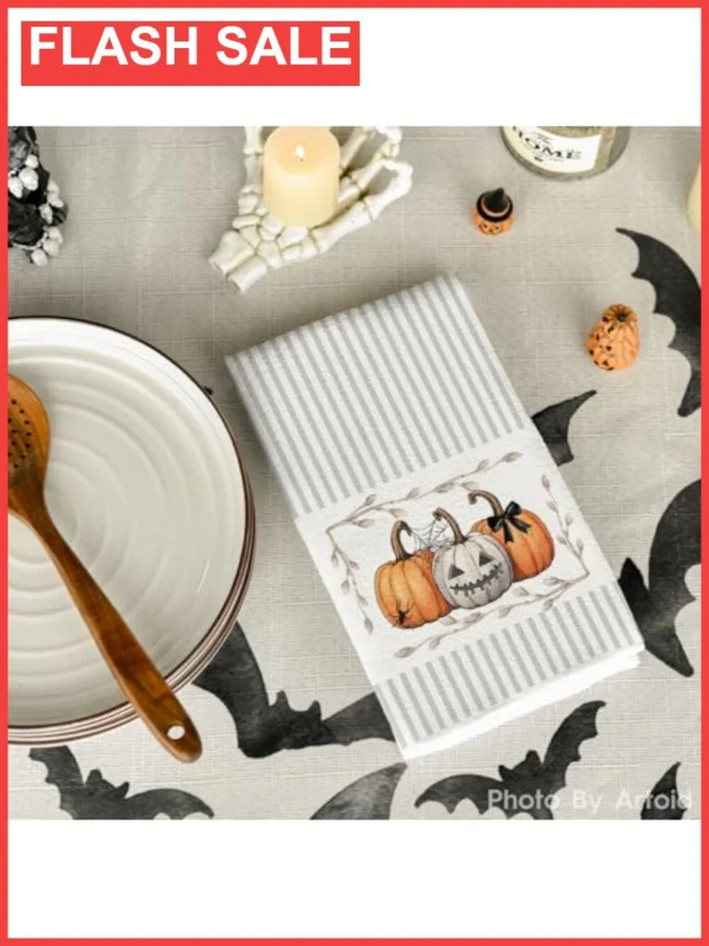 Halloween Kitchen Towels Set of 2 18x26 Inch Absorbent Polyester Dish Towels